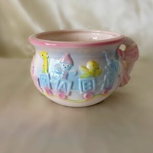 Vintage 60s pastel baby ceramic planter gift home decor Ruben’s originals